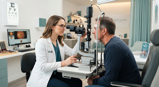 Professional clinical eye examination